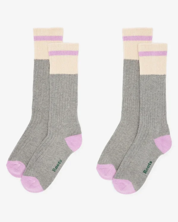 Outlet Roots Adult Cotton Cabin Pop Sock 2 Pack