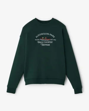 Discount Roots Algonquin Park Club Crew Sweatshirt VARSITY GREEN