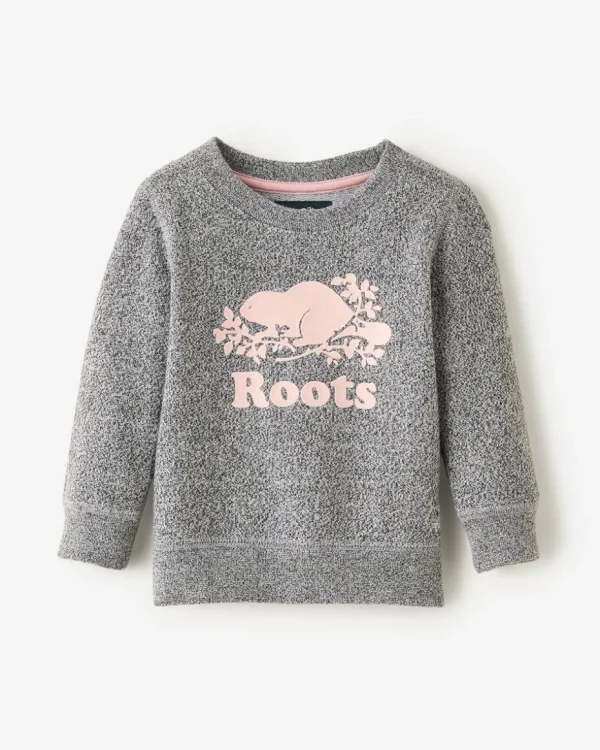 Shop Roots Baby Organic Original Crew Sweatshirt SALT & PEPPER