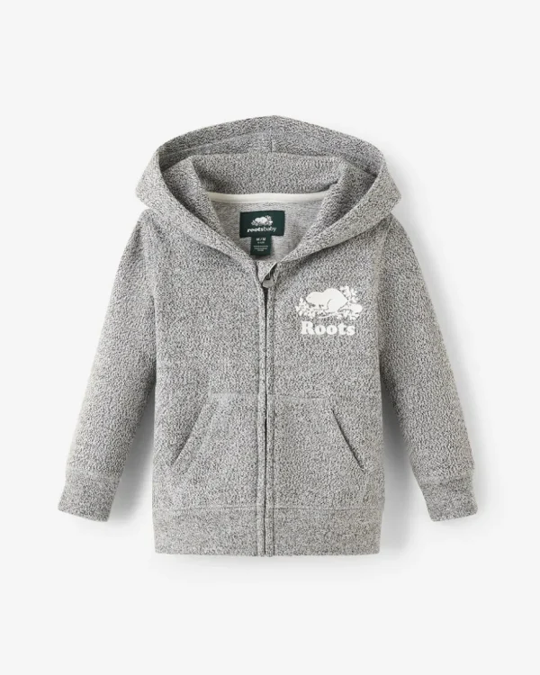 Best Roots Baby Organic Original Full Zip Hoodie SALT & PEPPER