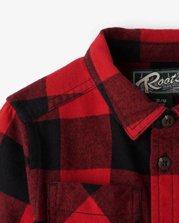 Discount Roots Baby Park Plaid Shirt CABIN RED