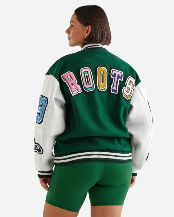 Clearance Roots Barbie™ X 65 Varsity Jacket PINE GROVE