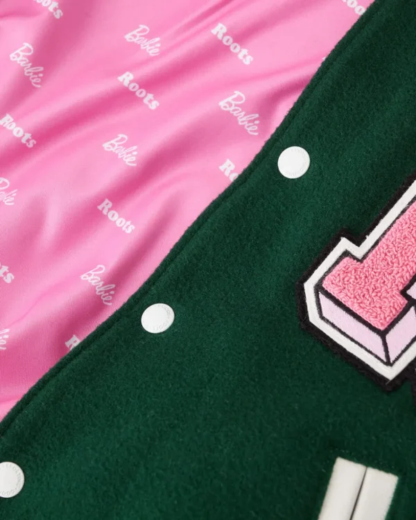 Shop Roots Barbie™ X Kids 65 Varsity Jacket PINE GROVE