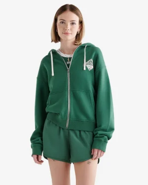 Clearance Roots Beaver Canoe Full Zip Hoodie FOREST GREEN