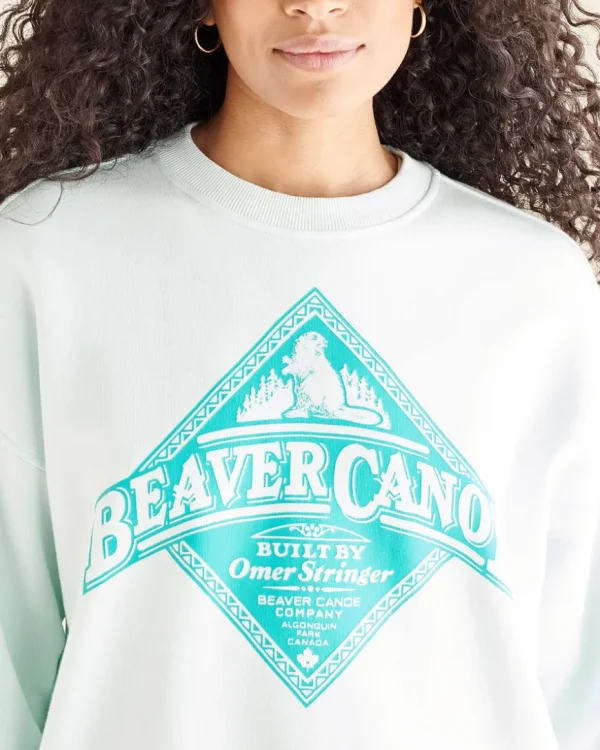 Shop Roots Beaver Canoe Relaxed Crew Sweatshirt