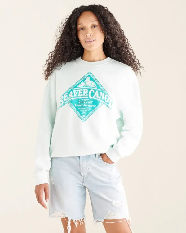 Shop Roots Beaver Canoe Relaxed Crew Sweatshirt