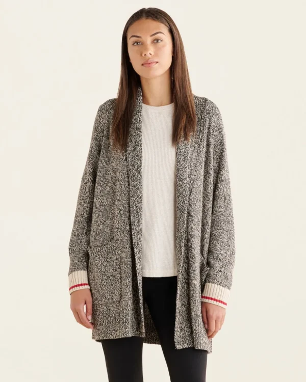 Cheap Roots Cabin Shawl Open Cardigan GREY OAT MIX