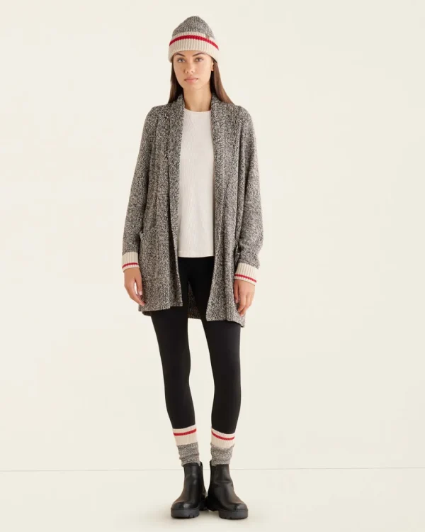 Cheap Roots Cabin Shawl Open Cardigan GREY OAT MIX