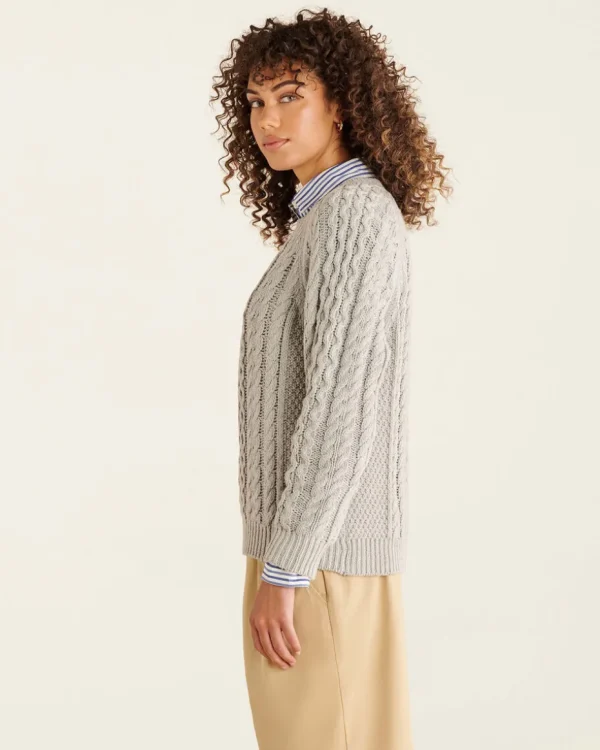 Flash Sale Roots Cable Sweater GREY MIX