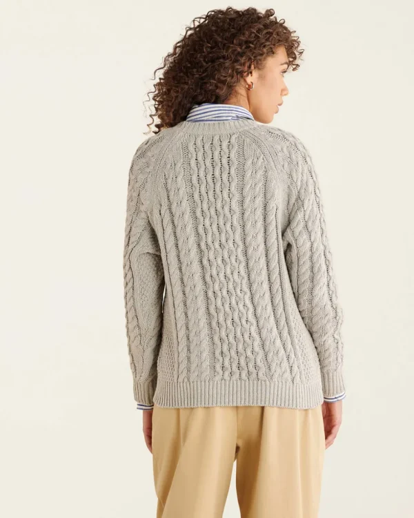 Flash Sale Roots Cable Sweater GREY MIX