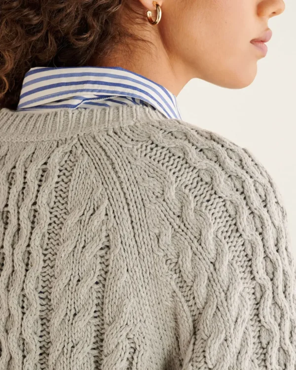 Flash Sale Roots Cable Sweater GREY MIX