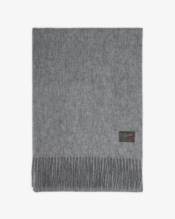 Sale Roots Cold Lake Wool Blanket Scarf GREY MIX