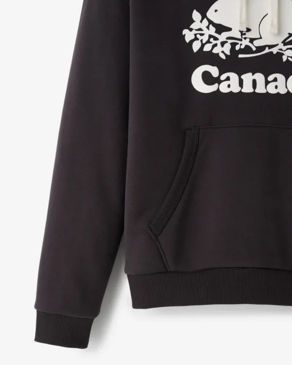 Best Sale Roots Cooper Canada Kanga Hoodie CHARCOAL BLACK