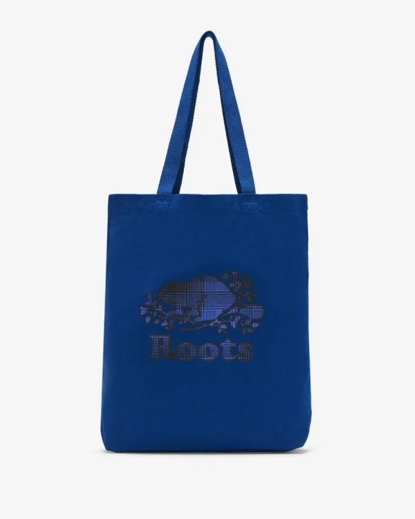 Outlet Roots Cooper Plaid Tote BLUE QUARTZ