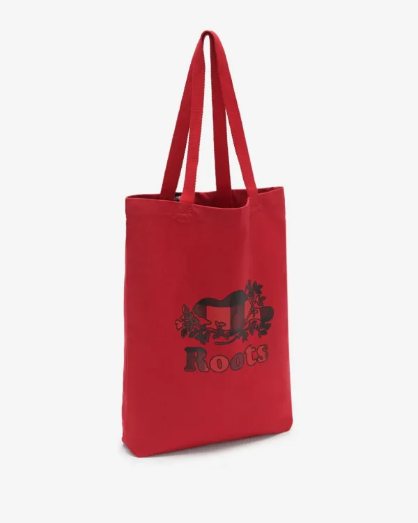 Best Sale Roots Cooper Plaid Tote CABIN RED