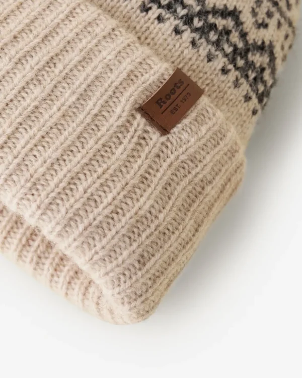 Cheap Roots Fair Isle Wool Toque CABIN BEIGE MIX