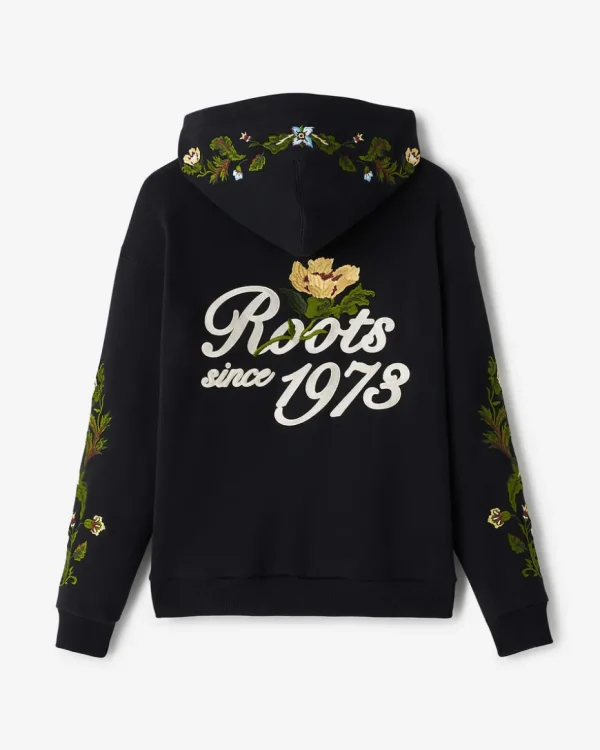 Cheap Roots Floral Studio Hoodie BLACK