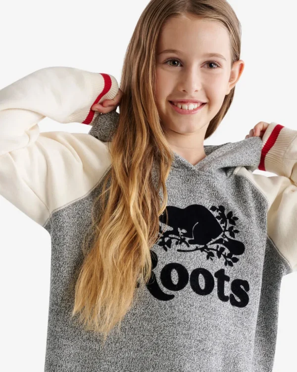 Outlet Roots Girls Cabin Hoodie Dress GREY OAT PEPPER