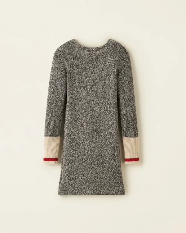 Discount Roots Girls Cabin Knit Dress GREY OAT MIX