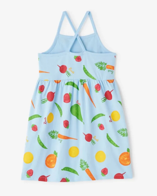 Clearance Roots Girls Garden Print Dress CLEAR SKY BLUE