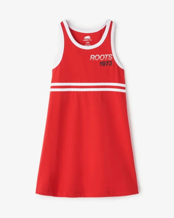 Online Roots Girls Northern Athletics Tank Dress JAM RED