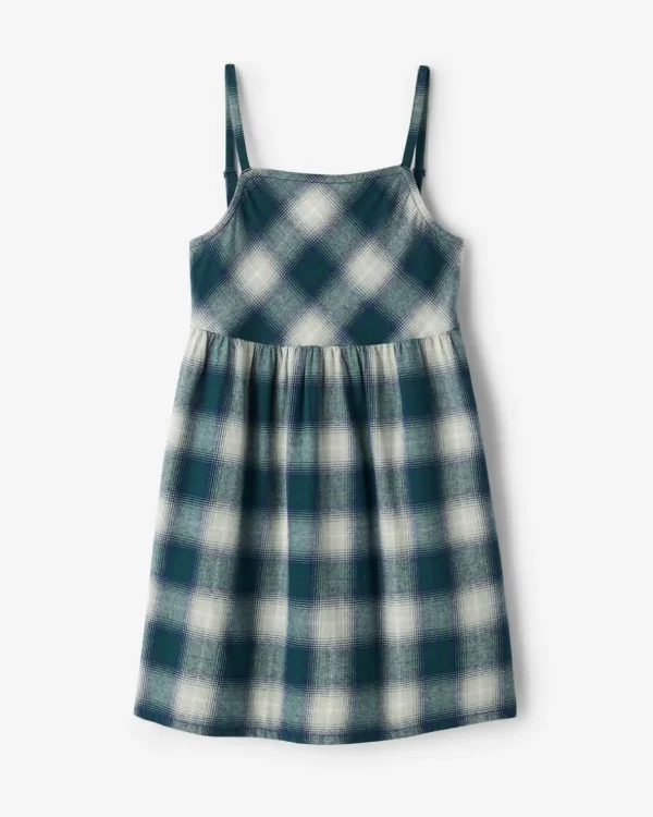 Best Sale Roots Girls Plaid Slip Dress TRUE NAVY