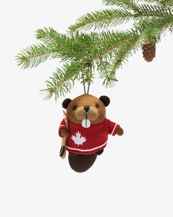 Outlet Roots Hockey Beaver Ornament GRIZZLY BROWN