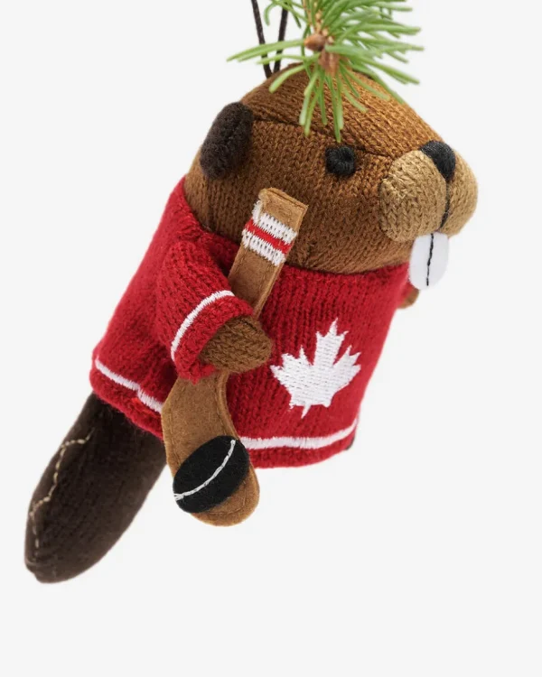 Outlet Roots Hockey Beaver Ornament GRIZZLY BROWN