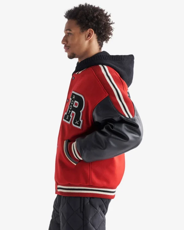 Hot Roots Hockey Varsity Jacket CARDINAL RED