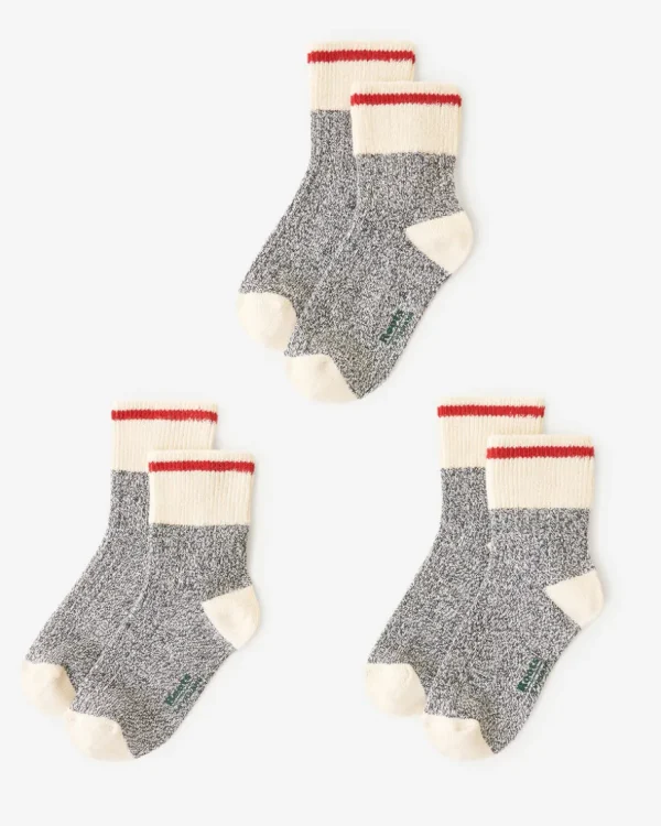 Outlet Roots Kid Classic Cabin Ankle Sock 3 Pack SALT & PEPPER