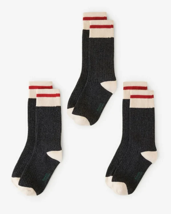 Sale Roots Kid Cotton Cabin Sock 3 Pack BLACK MIX