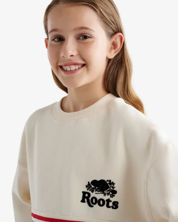 Cheap Roots Kids Cabin Crew Sweatshirt BIRCH WHITE