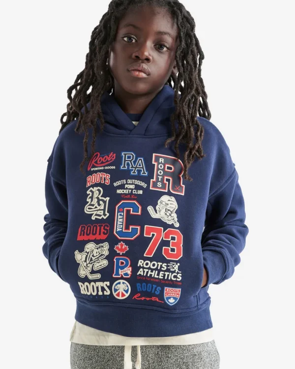 Online Roots Kids Hockey Legend Hoodie NAVY BLAZER