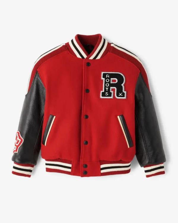 Store Roots Kids Hockey Varsity Jacket CARDINAL RED