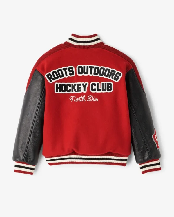 Store Roots Kids Hockey Varsity Jacket CARDINAL RED