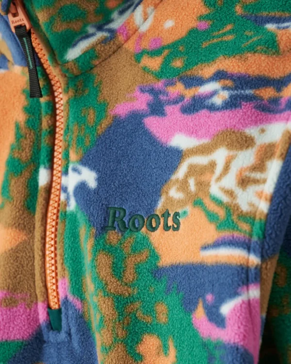 Sale Roots Kids Microfleece Half Zip Stein MULTI LANDSCAPE