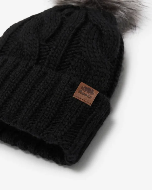 Shop Roots Kids Olivia Cable Toque BLACK