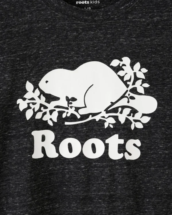 Discount Roots Kids Organic Original Cooper Beaver T-Shirt BLACK PEPPER