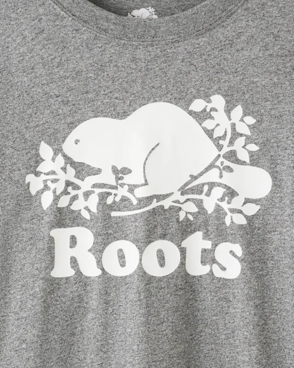 Clearance Roots Kids Organic Original Cooper Beaver T-Shirt SALT & PEPPER