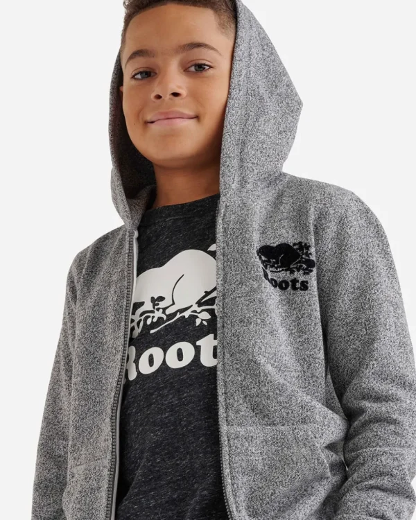 Best Sale Roots Kids Organic Original Full Zip Hoodie SALT & PEPPER