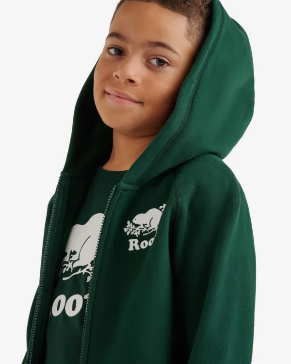 Store Roots Kids Organic Original Full Zip Hoodie VARSITY GREEN