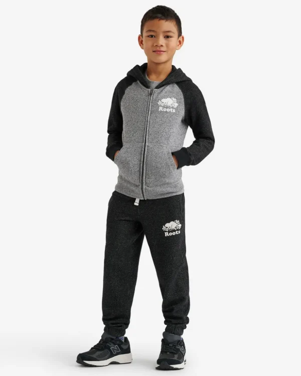 Cheap Roots Kids Organic Original Full Zip Hoodie BLACK PEPPER