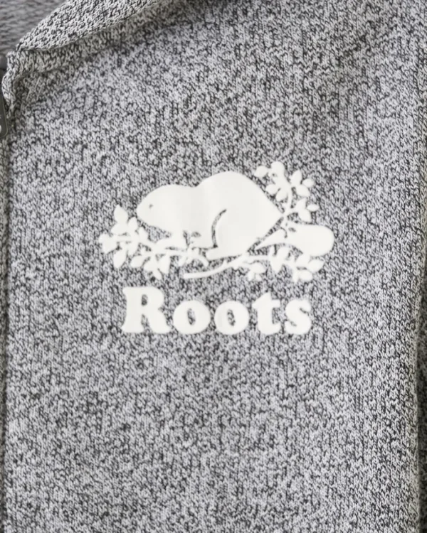 Sale Roots Kids Organic Original Full Zip Hoodie SALT & PEPPER