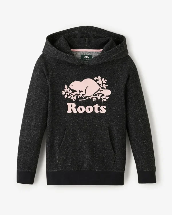 Cheap Roots Kids Organic Original Kanga Hoodie BLACK PEPPER