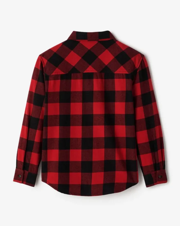 Clearance Roots Kids Park Plaid Shirt CABIN RED