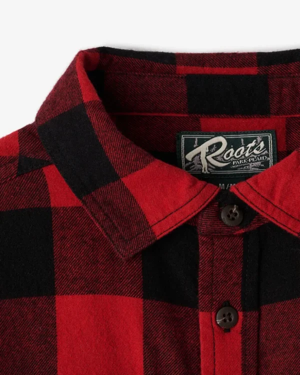 Clearance Roots Kids Park Plaid Shirt CABIN RED