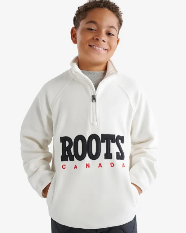 Cheap Roots Kids Retro Microfleece Half Zip Stein