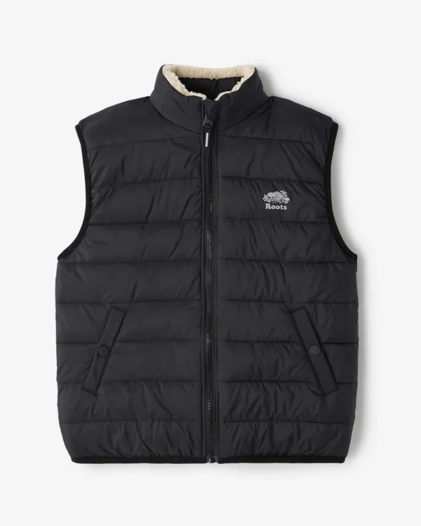 Outlet Roots Kids Reversible Puffer Vest BLACK