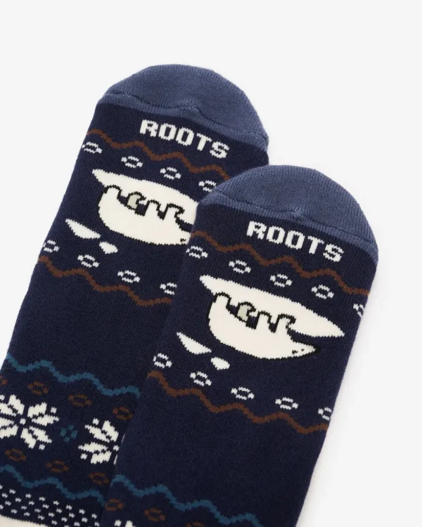 Clearance Roots Kids Wilderness Boot Sock DARK SLATE BLUE