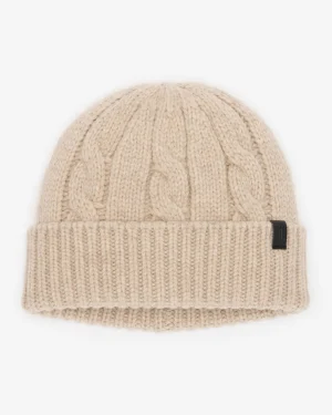 Outlet Roots Larkin Cable Wool Toque CABIN BEIGE MIX